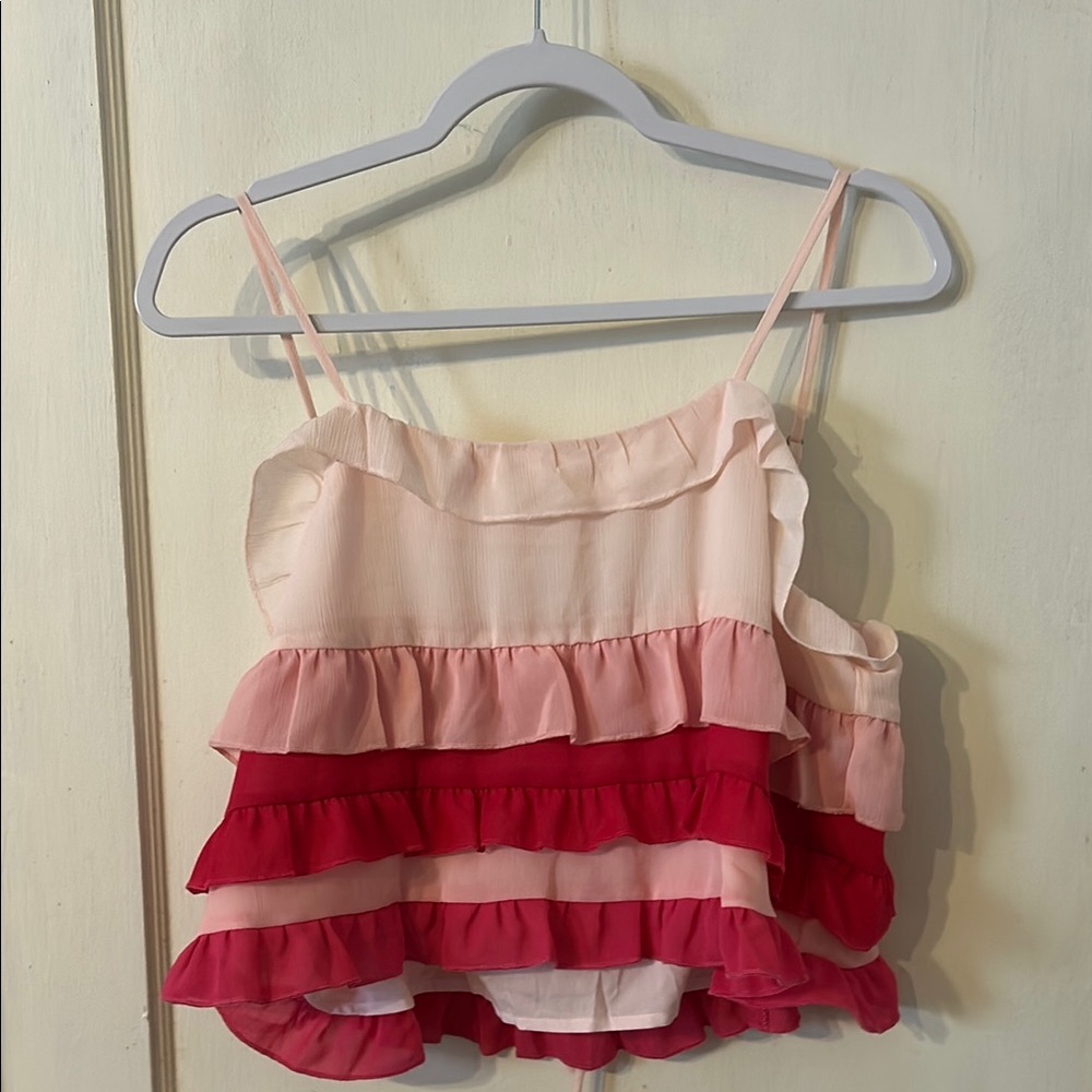 Pink and Red Ruffle Tank Top - Picture 4 of 4